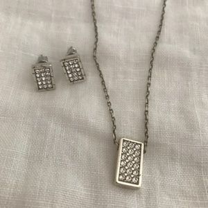 Brighton Silver Necklace and Earrings set with bag